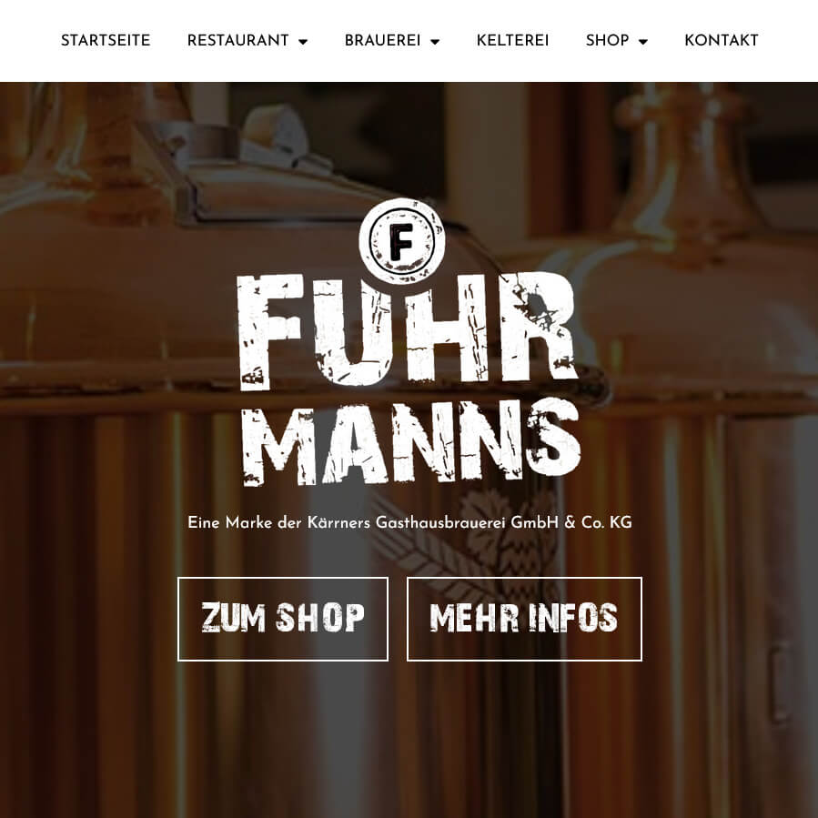 Modernes Webdesign: Website für Restaurants und Brauereien - Fuhrmanns, Webdesign auch für Wächtersbach