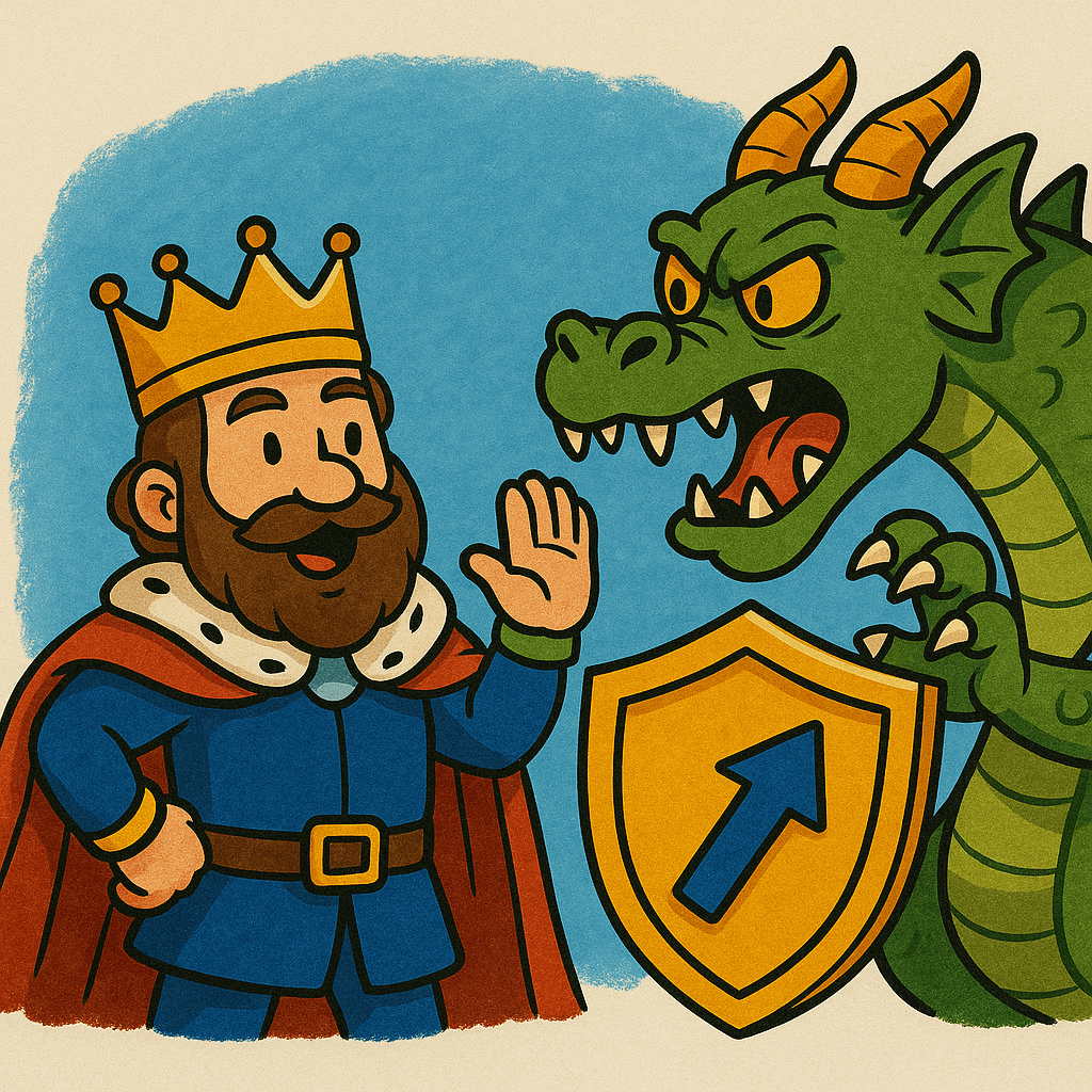 Der König nimmt es mit dem Drachen auf