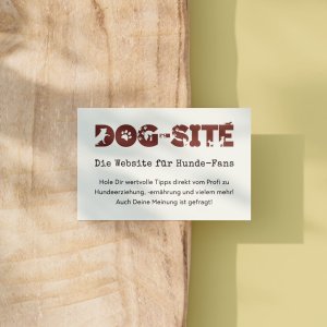 Vorderseite Visitenkarte Dog-Site, Webdesign von Second Universe