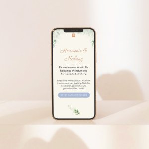 Website mobil Harmonie und Heilung, Webdesign von Second Universe